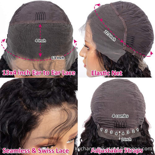 Uniky Cheap Brazilian Virgin Hair 13*4 Lace Front Wig Natural Color Water Wave Remy Hair Wigs For Black Women Human Hair wigs